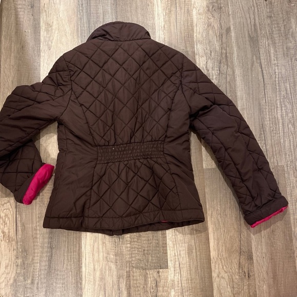 Gap brown quilted jacket with pink lining - Picture 2 of 3